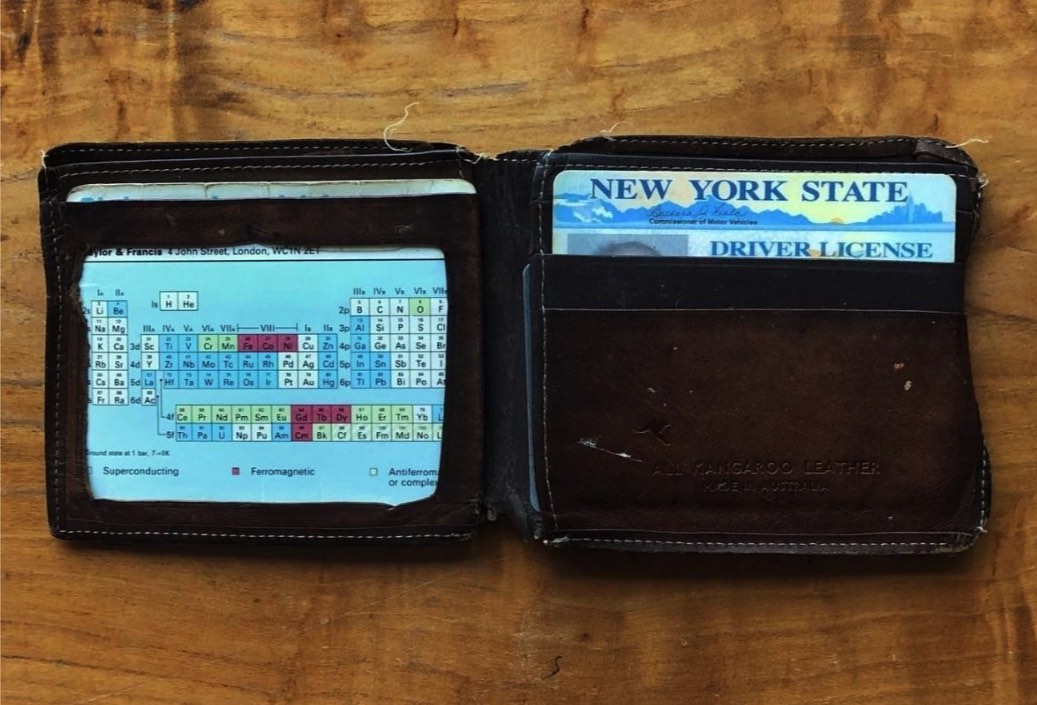 Oliver's periodic table wallet